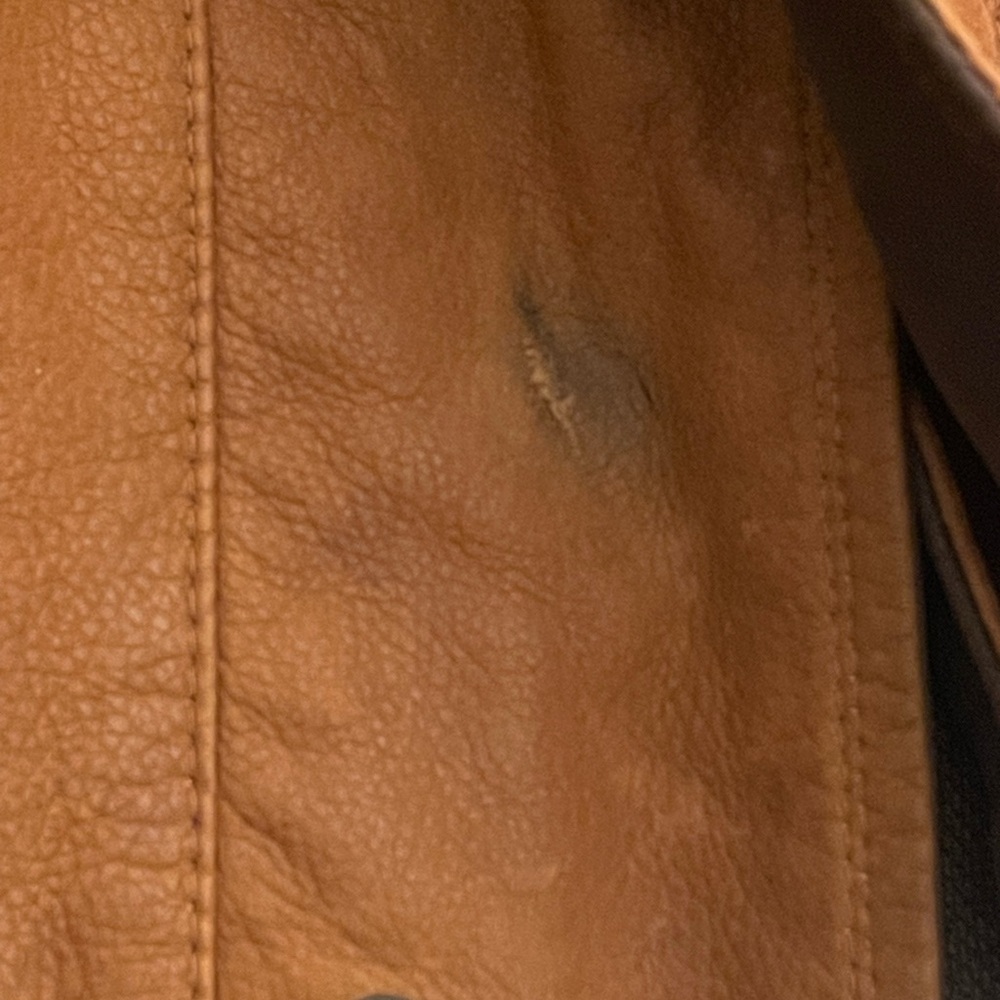 Johnston & Murphy Leather Field Coat Jacket Mens Size 42 Brown Lambskin Two Tone - Picture 11 of 16